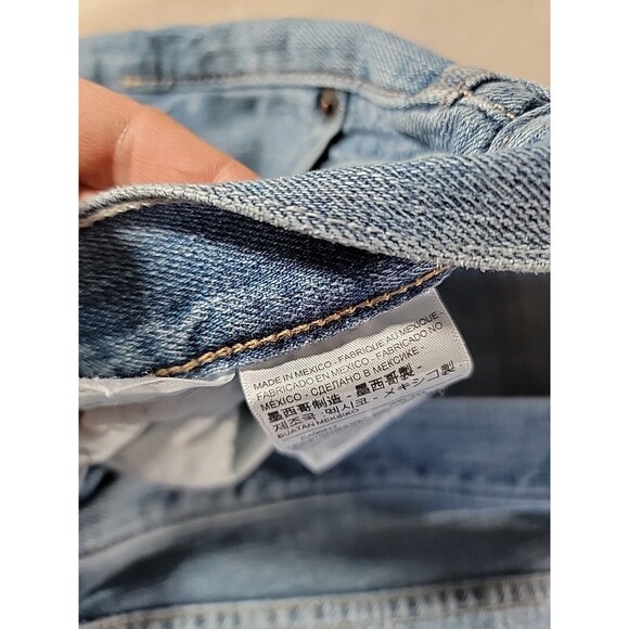 Levis 501 Jeans Mens 34x33.5 Straight Light Blue Button Fly Mid Rise Cotton EUC - Picture 10 of 16